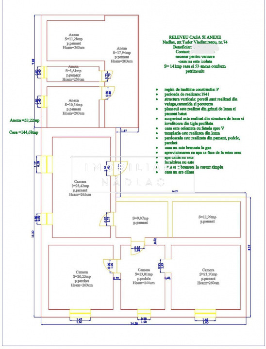 Casa pentru demolare/renovare in Nadlac cu teren 616mp
