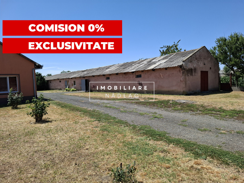 Hală/Grajd + teren mare + Casă modernă - Proprietate mixtă de vânzare în Nădlac 