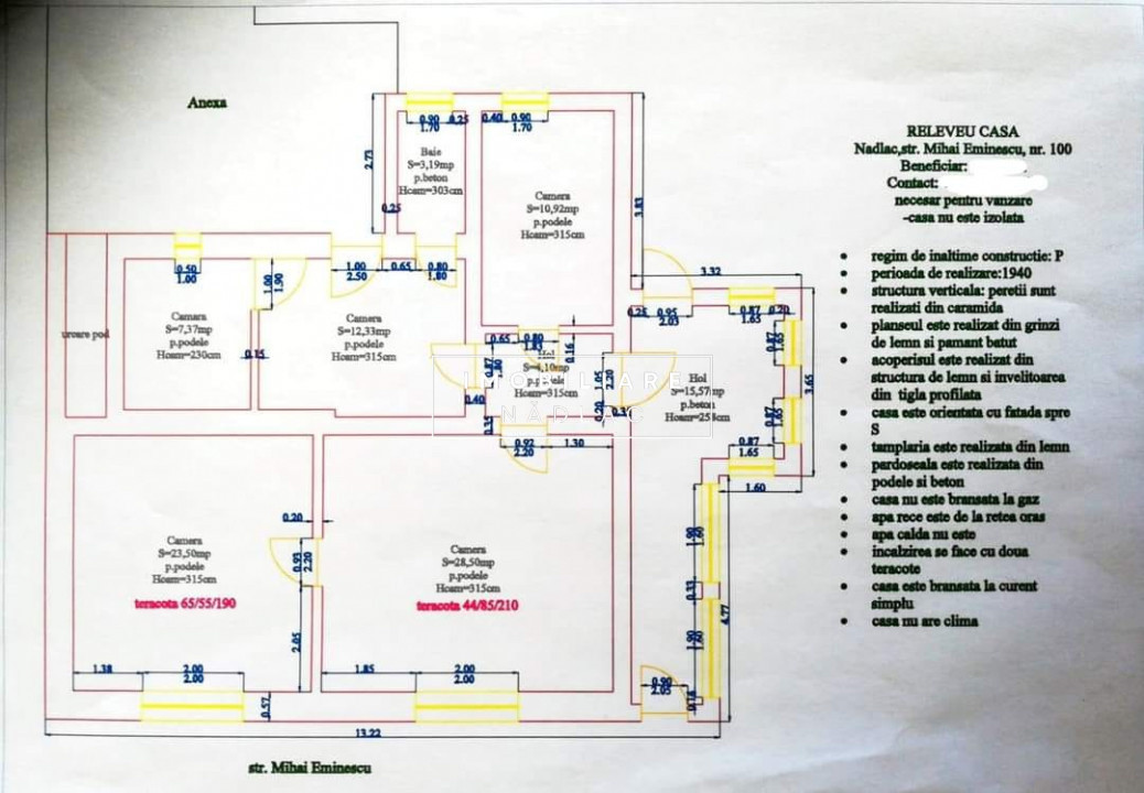 SCHIMB CASĂ ultracentrală – Nădlac  cu TEREN AGRICOL sau SPATIU COMERCIAL